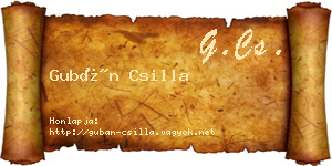 Gubán Csilla névjegykártya